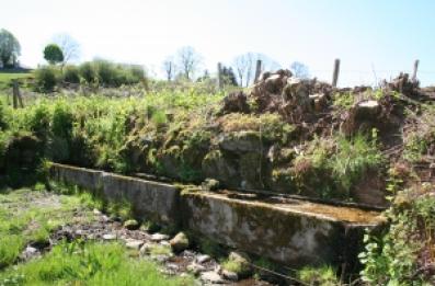 Abreuvoir en pierre avec deux bacs